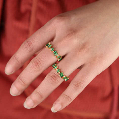 Emerald  baguette Ring