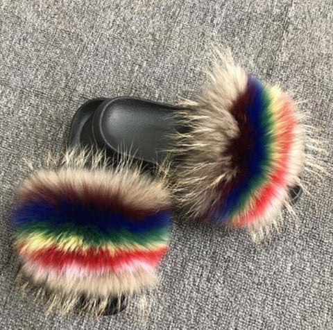 Glamified Multi Furry Slippers