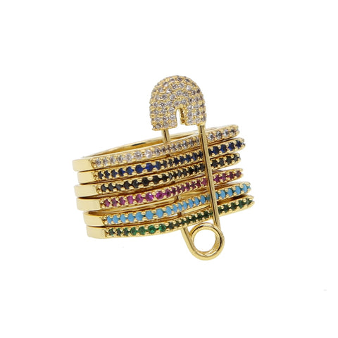 6 in 1 Rainbow Studded Ring